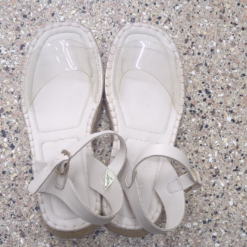 Zara Clear and Beige Sandals